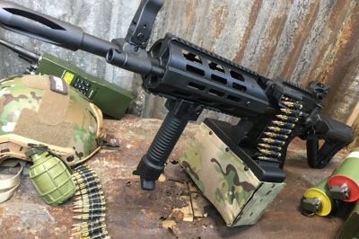 G&G Combat Machine AEG CM16 LMG with ETU - Detail Image 9 &copy; Copyright Zero One Airsoft